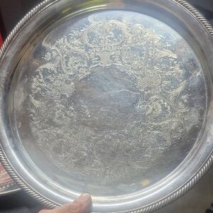Intricate Silver Decorative Tray
